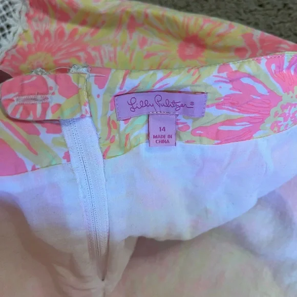Lilly Pulitzer Pink and Yellow Floral Pencil Skirt - Picture 4 of 6